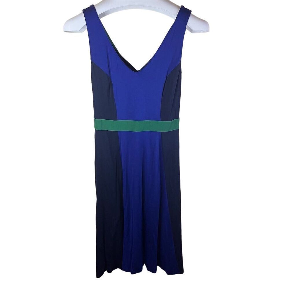 Boden Louisa Women's‎ Size 6 Sleeveless V-Neck Colorblock Dress WW020 Preppy